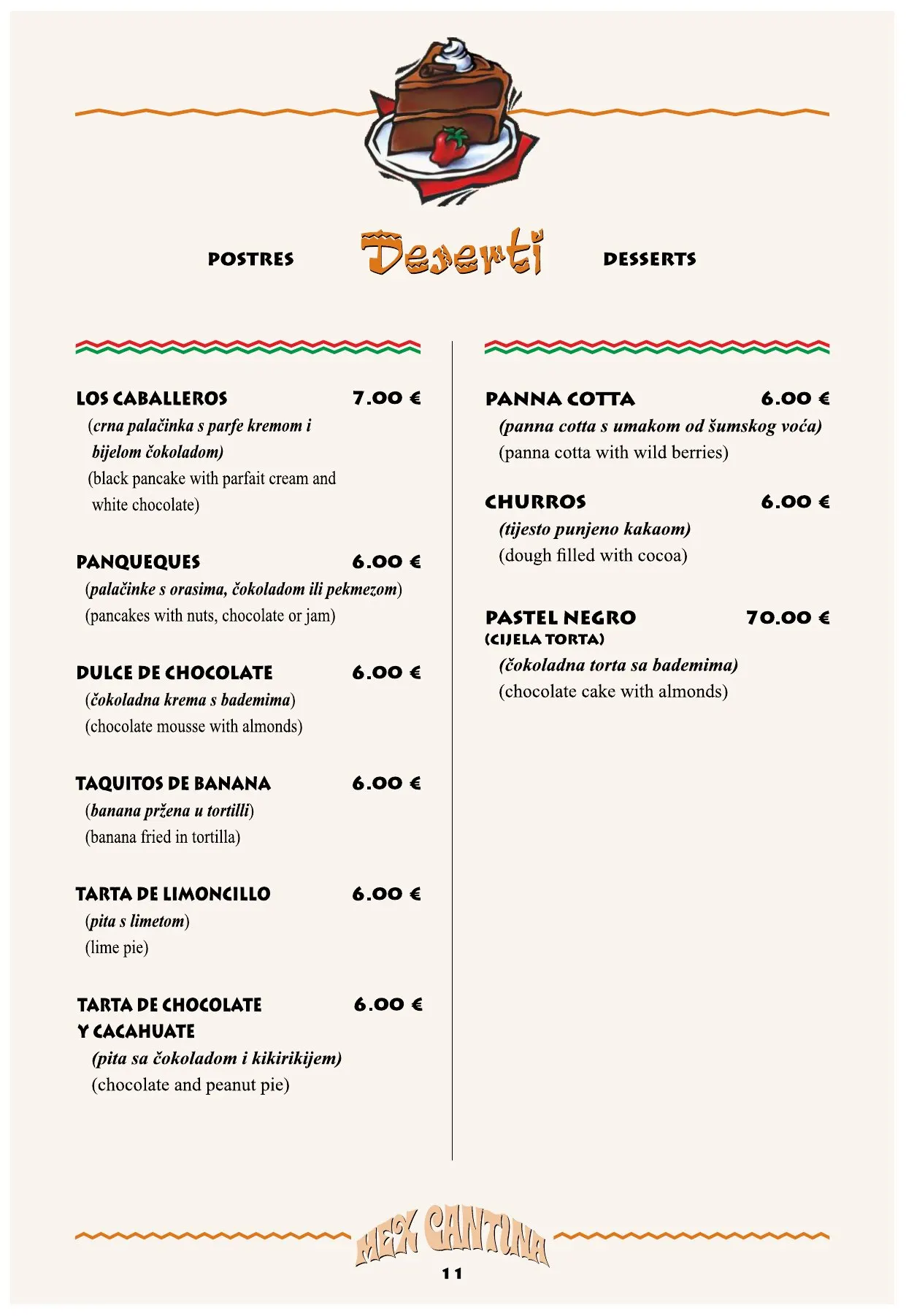 Jelovnik Mex Cantina — stranica 11