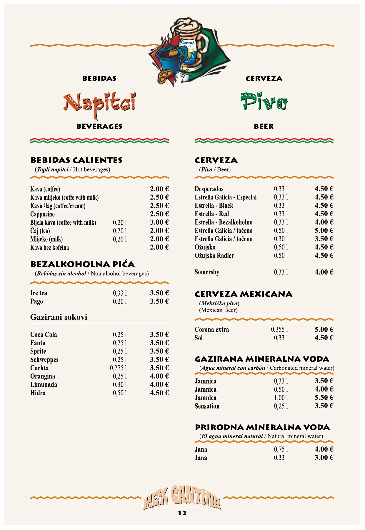 Jelovnik Mex Cantina — stranica 12