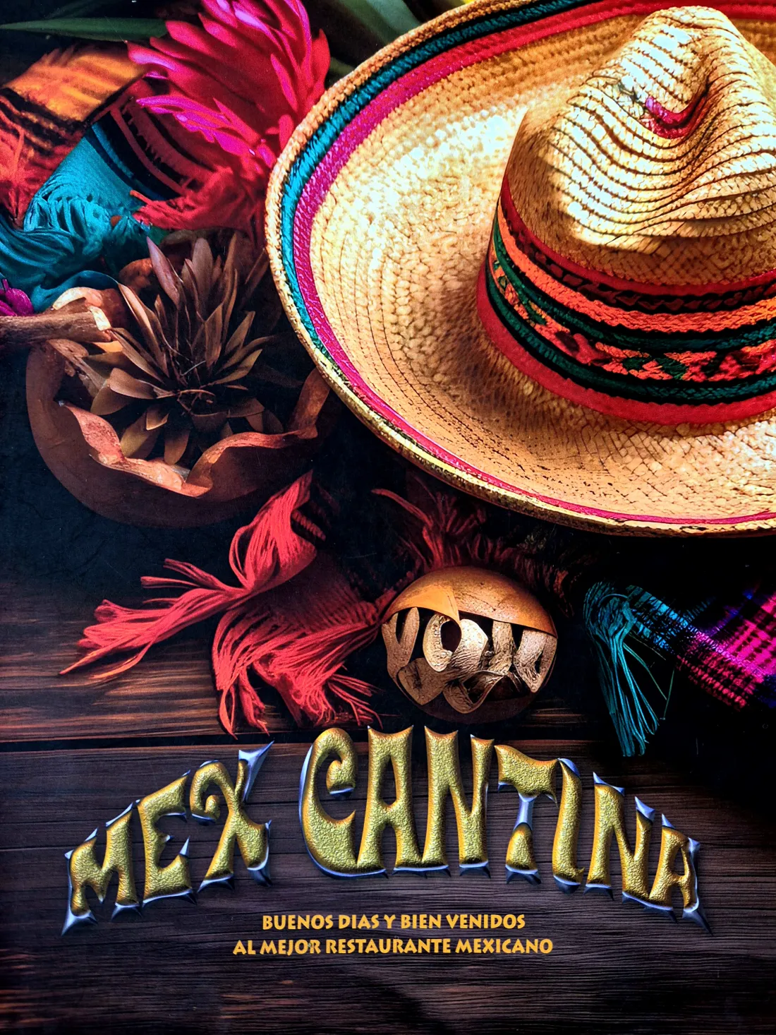 Sombrero i Mex Cantina poster — buenos días y bienvenidos